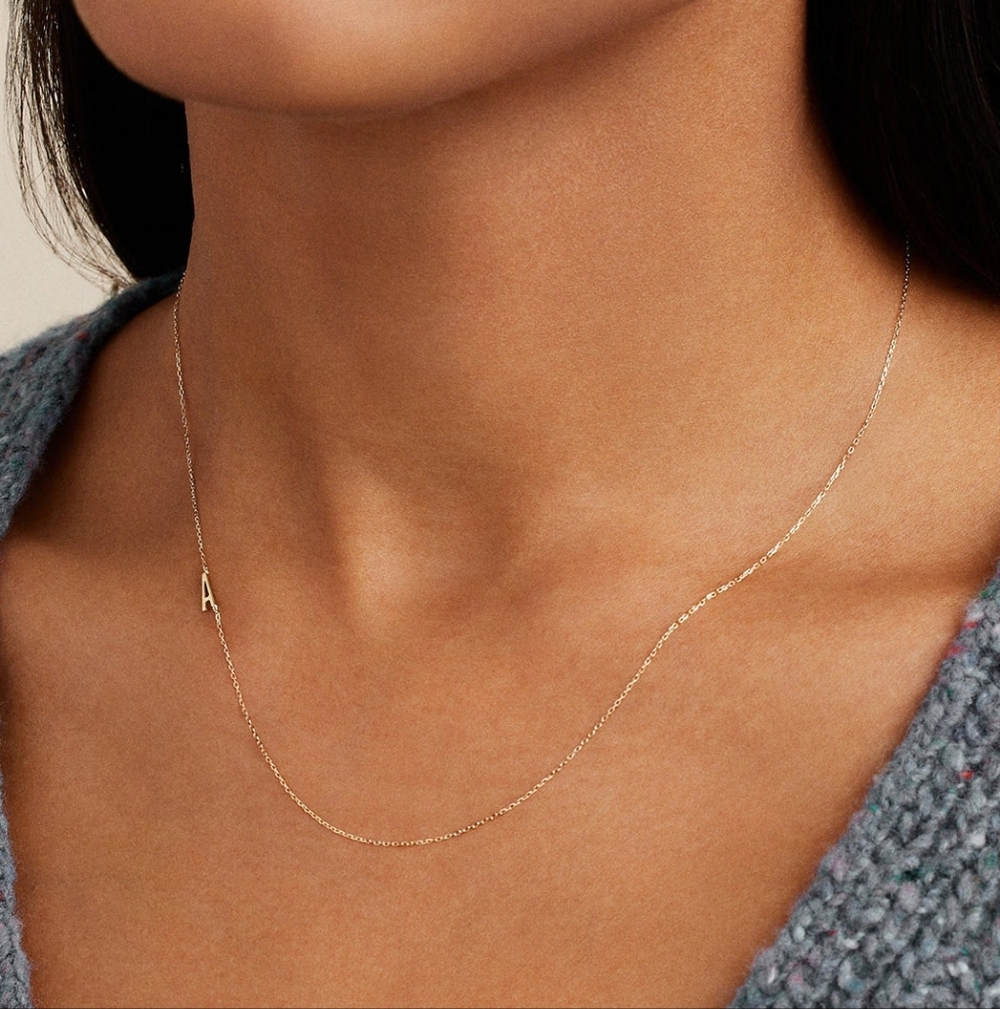 Gorjana 14k Gold Alphabet Necklace - Letter C - Picture 6 of 6